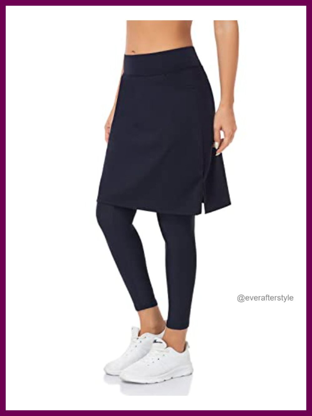 Knee Length Skort with Leggings and Pockets Women Athletic Modest Skirted